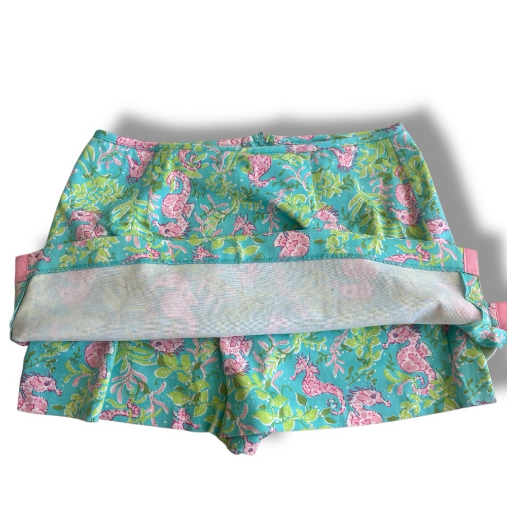 Bamboo Traders Cotton Skort with Floral Seahorse Print. Size, Petite M - Picture 4 of 5